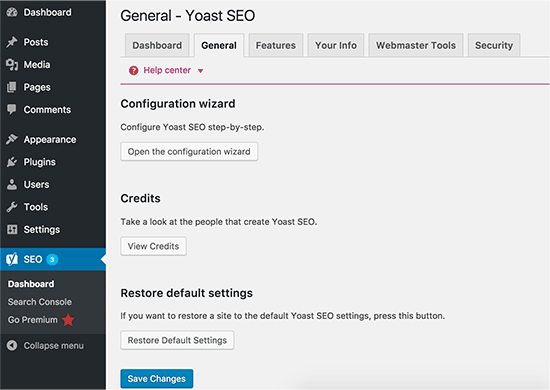 Yoast এসইও - সাধারণ 