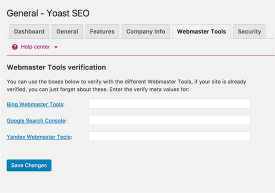 Yoast এসইও - ওয়েবমাস্টার টুলস 