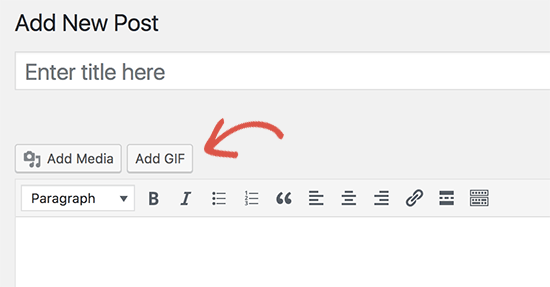 ওয়ার্ডপ্রেস পোস্ট সম্পাদক GIF বোতাম যোগ করুন 