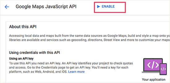 JavaScript API সক্ষম করুন 